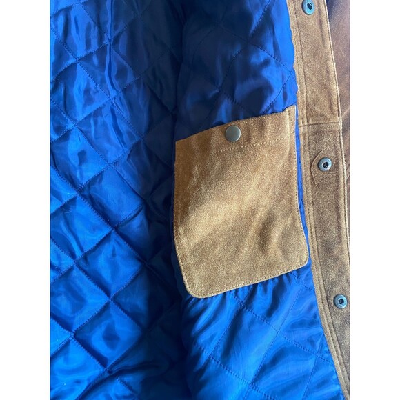 NWT Gap Suede Trucker Jacket Quilted Lining XXL Camel Leather 52-54 - Picture 5 of 9